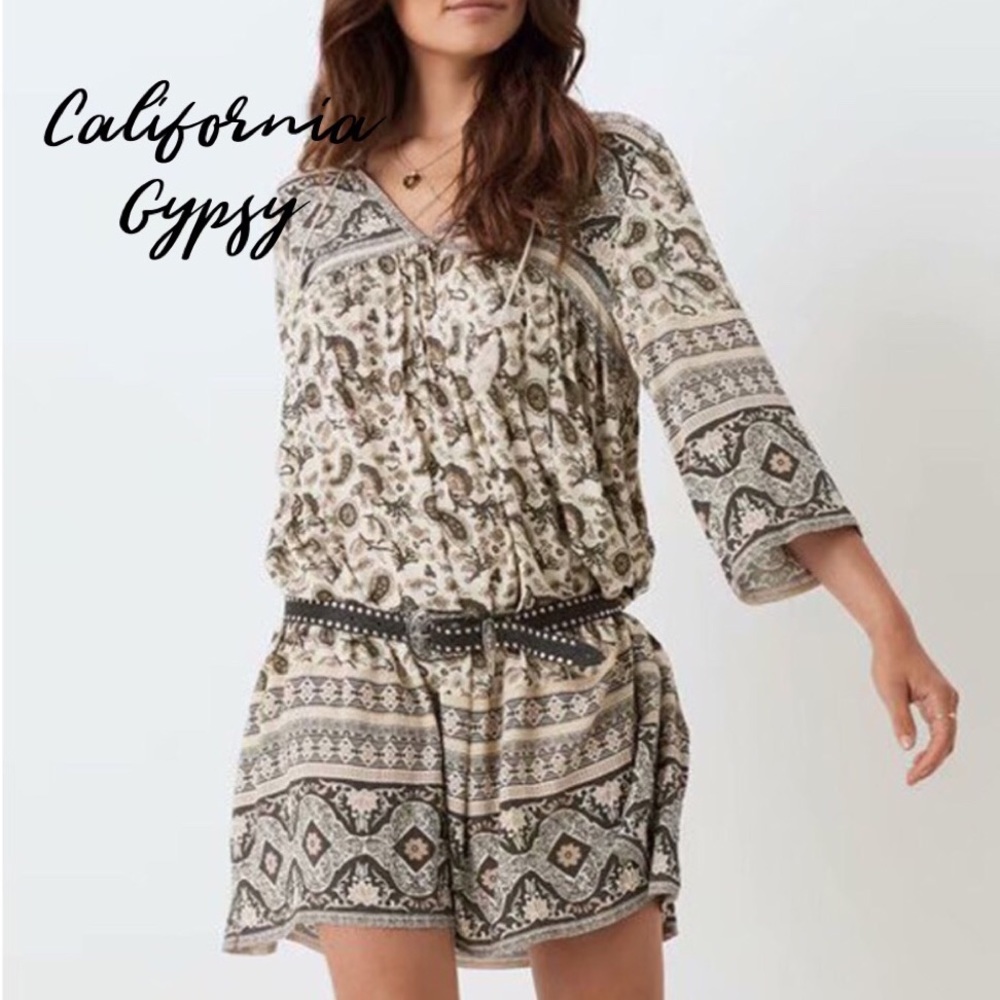 Gypsy Boho Western Paisley Floral Dress - Picture 3 of 14
